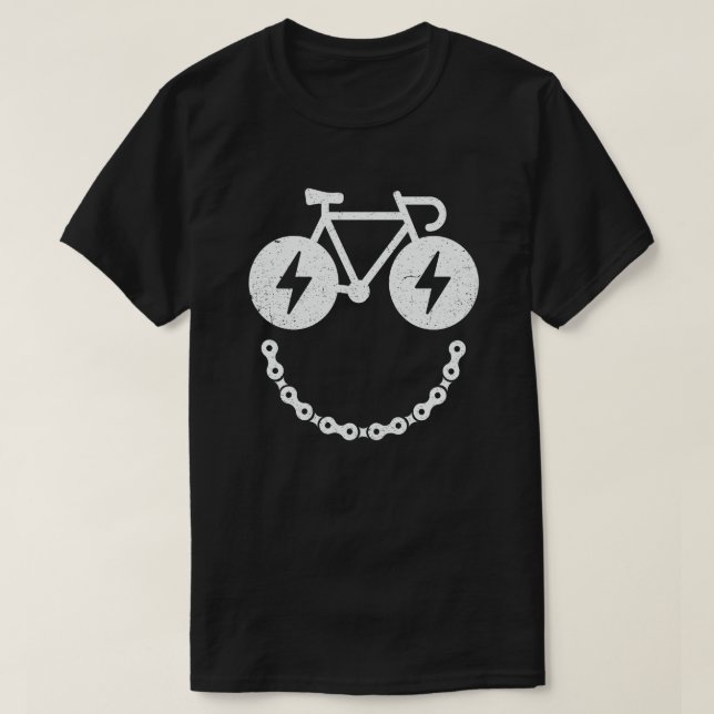 T-shirt Vélo Souriant Face À Un Vélo Drôle Drôle De Vélo (Design devant)