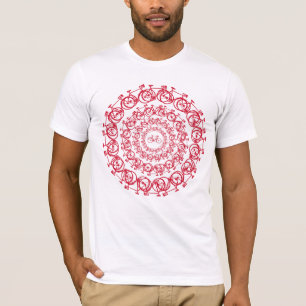 T-shirt vélo sport rouge-motos mandala