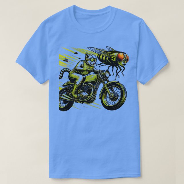 T-shirt Vélo Tabby Chat équitation Chopper Motorcycle Cica (Design devant)