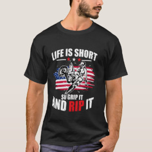 T-shirt Vélo tout terrain et motocross, la vie est courte,