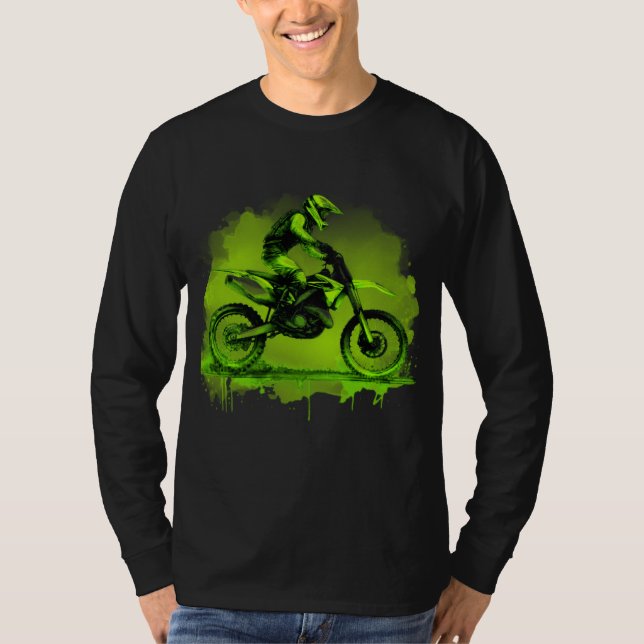 T-shirt Vélo vert couleur de l'eau (Devant)