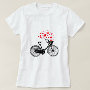 T-shirt Vélo vintage avec Coeurs montrer votre amour