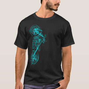 T-shirt Vélo Vintage Chopper Rétro Aqua Moto Biker L