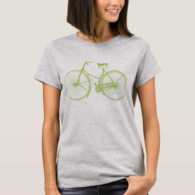 T-shirt Vélo vintage - Martian Green (Devant)