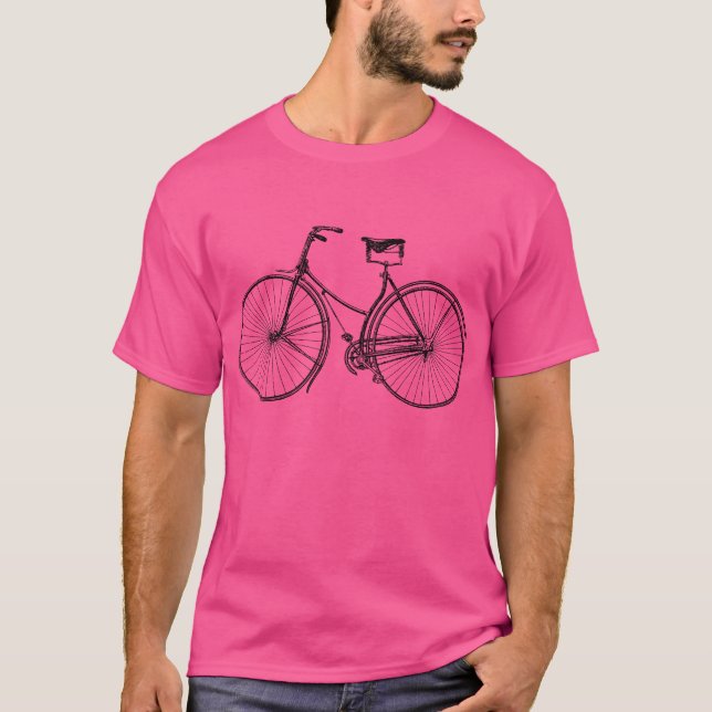 T-shirt Vélo vintage - Noir (Devant)