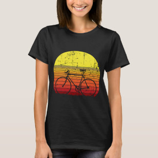 T-shirt Vélo vintage Racing Cycliste Coucher de soleil Vél