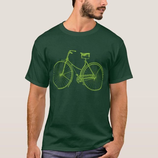 T-shirt Vélo Vintage - Vert Martien (Devant)