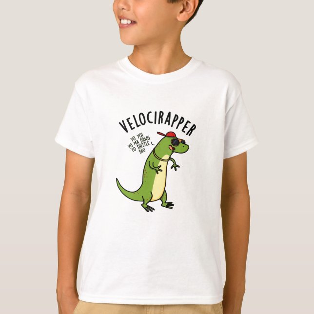 T-shirt Veloci-rapper Dinosaure Drôle (Devant)