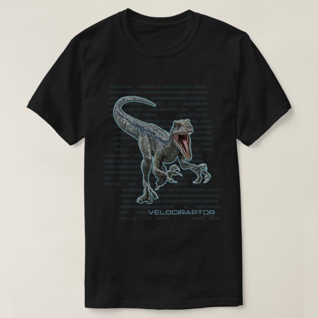 T-shirt vélocirapteur jurassique (Design devant)