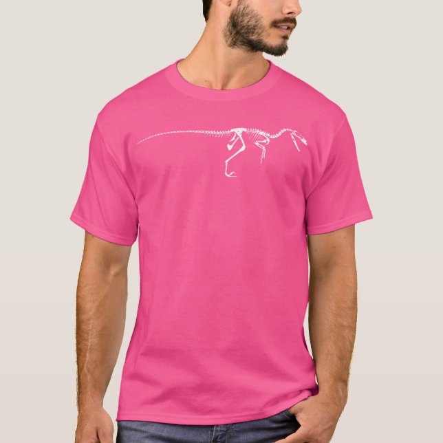 T-shirt Velociraptor Dinosaure Fossile Squelette Paléontol (Devant)