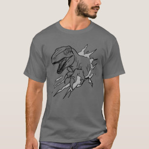 T-shirt Velociraptor en ligne artistique