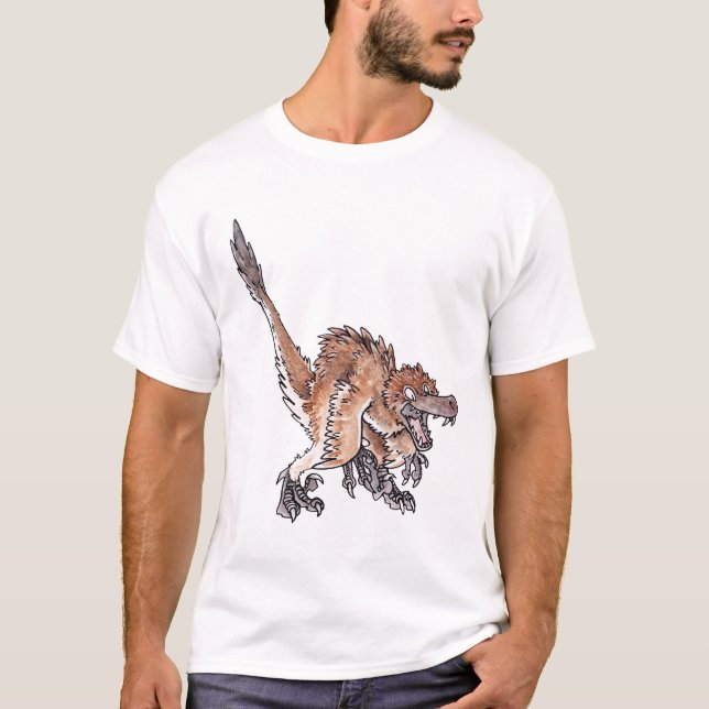 T-shirt Velociraptor fâché (Devant)