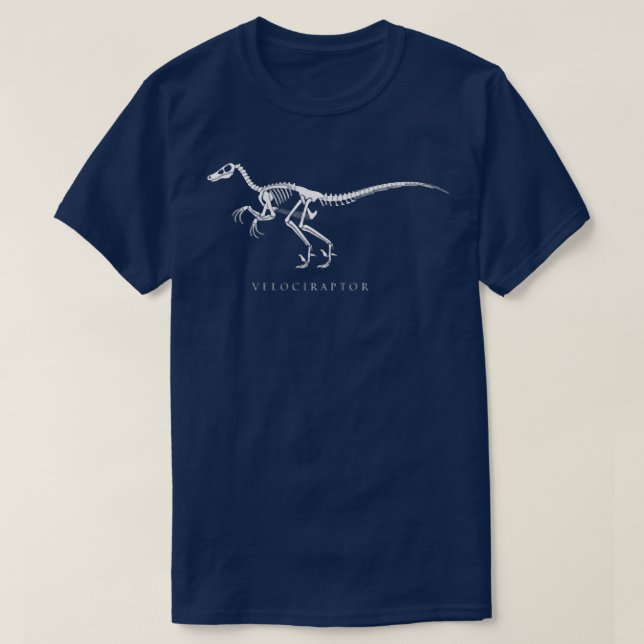 T-shirt Velociraptor Skeleton Dinosaur os de ventilateur R (Design devant)