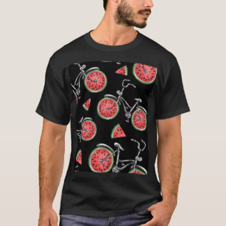 T-shirt Vélos à roue de pastèque, motif d'été.