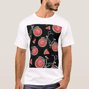 T-shirt Vélos à roue de pastèque, motif d'été.