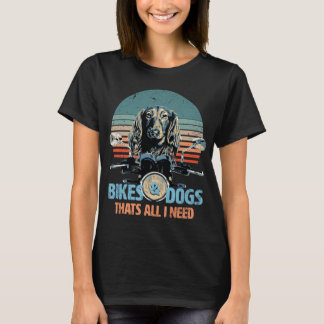 T-shirt Vélos & Chiens - Belle Dachshund Long-Haired Condu
