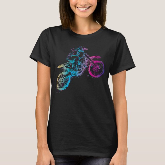 T-shirt Vélos droit équitation Motocross Enfants Garçons M (Devant)