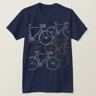 T-shirt Vélos Graphiques . Vélos Bleus