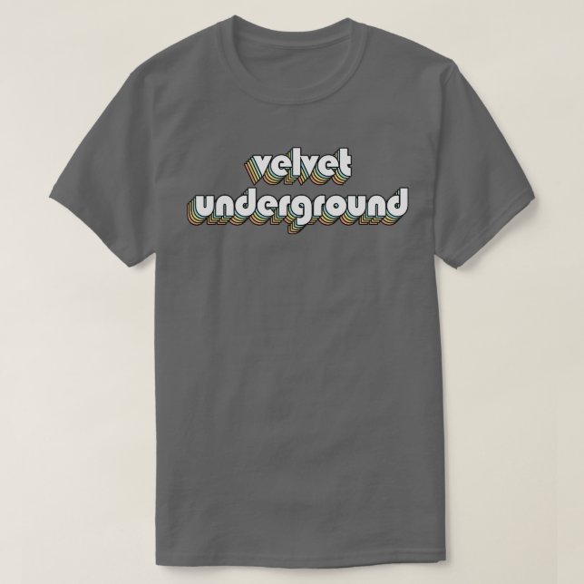 T-shirt Velvet Underground Retro Typographie arc-en-ciel d (Design devant)