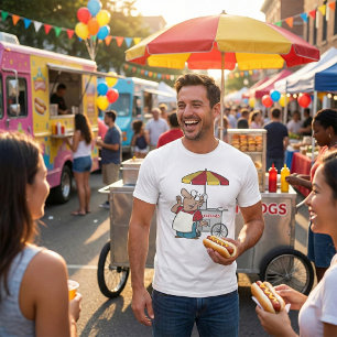 T-shirt Vendeur de chariots à hot-dogs Vendeur de street f