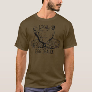 T-shirt Vendeur local d'oeufs Funky Bleached Chicken Lover