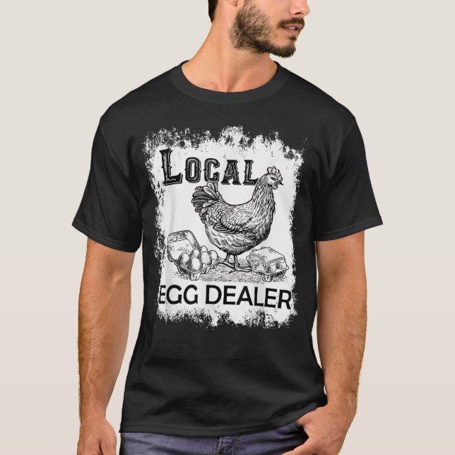 T-shirt Vendeurs locaux d'oeufs Poulets Drôle Oeuf local (Devant)