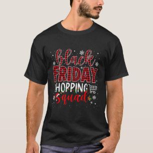 T-shirt Vendredi Équipe Shopg Père Noël Plaid Famille Noir