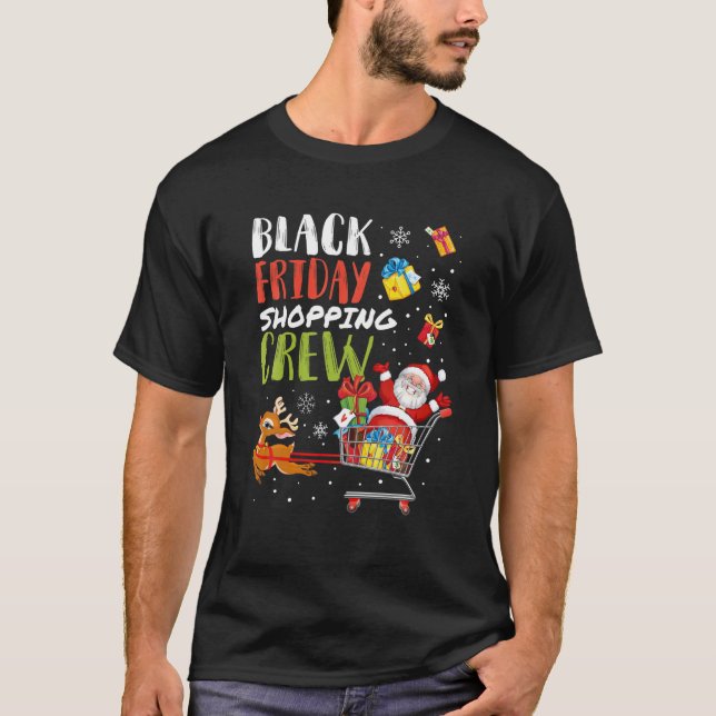 T-shirt Vendredi Équipe Shopping Noël Funny Black Shoppin (Devant)