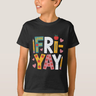 T-shirt Vendredi heureux professeur Yay vendredi week-end