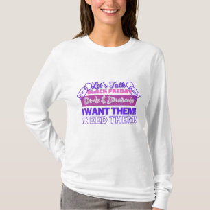 T-shirt vendredi noir - texte violet et rose