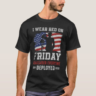 T-shirt Vendredi Nous Portons Rouge Souvenez-vous de tous