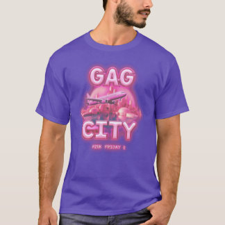 T-shirt vendredi rose 2 fille de la ville gag