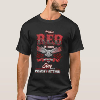 T-shirt Vendredi Rouge Long Sleeve Fils Militaire Soutien