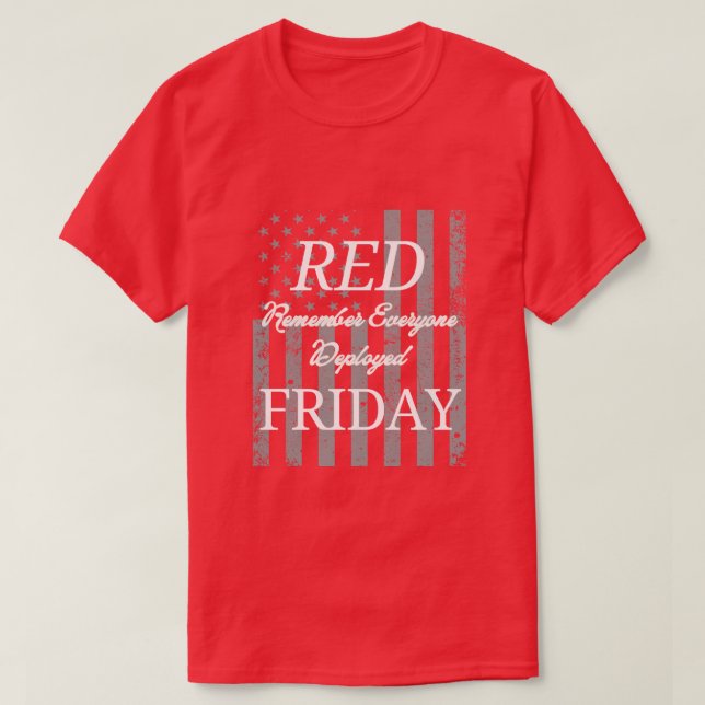 T-shirt Vendredi rouge “N'oublions personne de déployé” (Design devant)