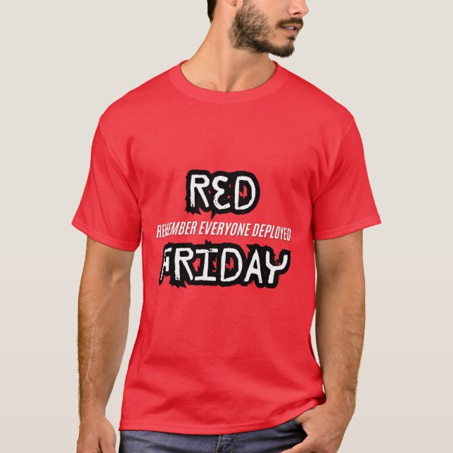 T-shirt vendredi rouge n'oublions personne déployé (Devant)