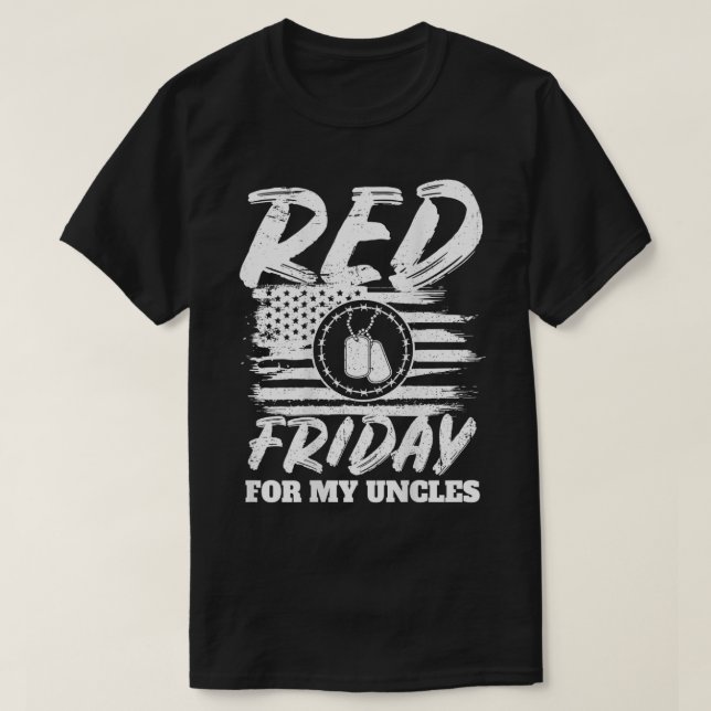 T-shirt Vendredi rouge pour mes oncles Bottes du drapeau a (Design devant)