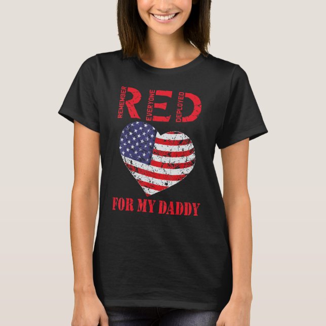T-shirt Vendredi Rouge Pour Mon Papa Soutien Nos Troupes P (Devant)