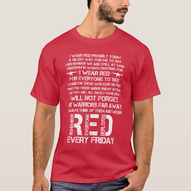 T-shirt Vendredi Rouge Se Souvenir Du Poème Militaire Dépl (Devant)