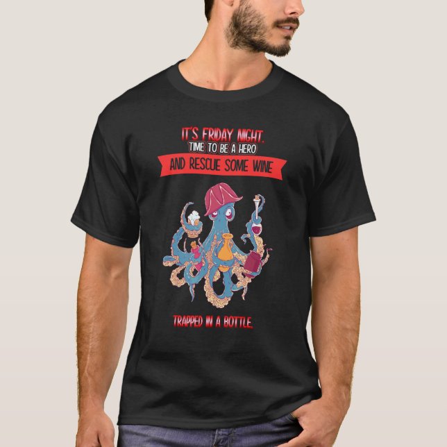 T-shirt Vendredi Soir Secourir Du Vin Dit Humour (Devant)