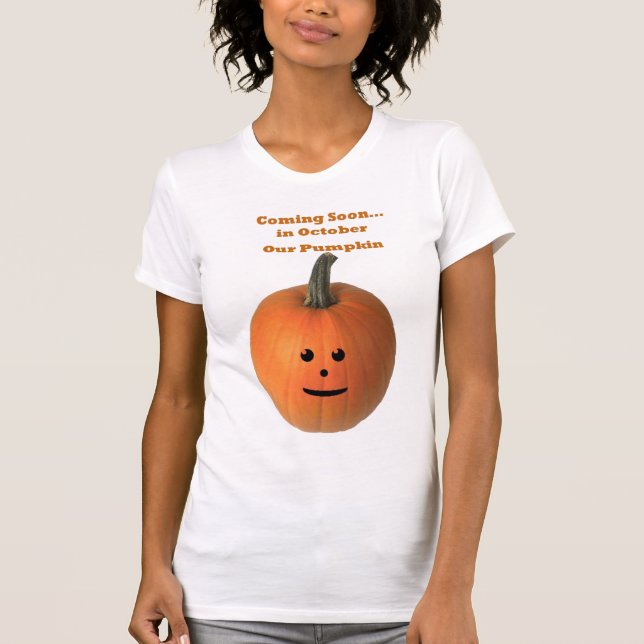 T-shirt Venez bientôt… En octobre notre citrouille (Devant)