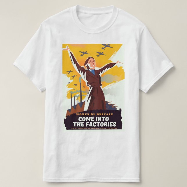 T-shirt Venez dans les usines (Design devant)