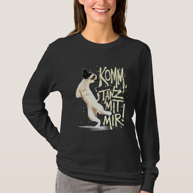 T-shirt Venez Danser Avec Moi Papillon Dog (Devant)
