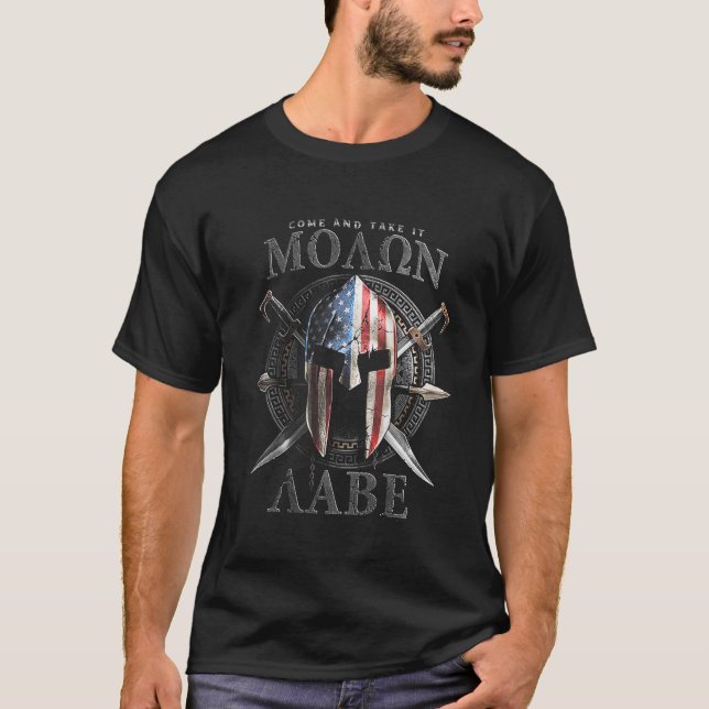T-shirt Venez et prenez-le Molon Labe 2ème amendement reto (Devant)
