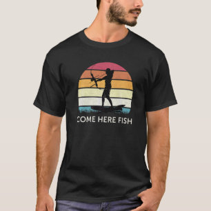 T-shirt Venez ici Poisson Bow Pêche Flèche Vintage Bow Fis