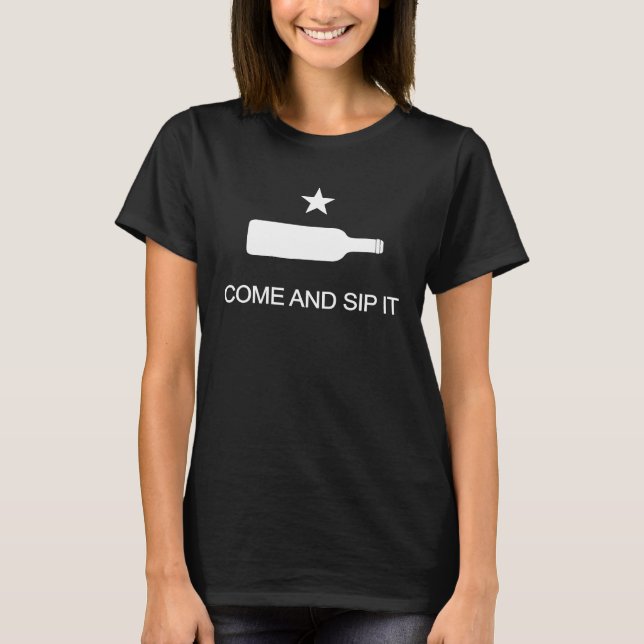 T-shirt Venez siroter le vin amusant (Devant)