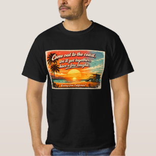 T-shirt Venez sur la côte, Tee-shirt foncé pour hommes