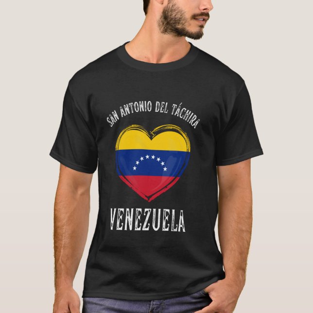 T-shirt Venezuela Drapeau Coeur San Antonio Del Tachira Ci (Devant)