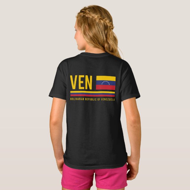T-shirt Venezuela Drapeau et code ISO Alpha 3 Design (Dos entier)