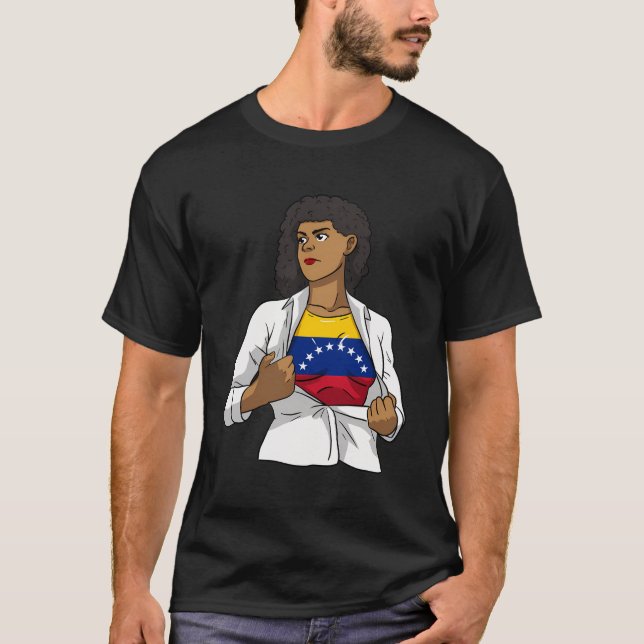 T-shirt Venezuela Fier Drapeau Vénézuélien Fille Hispaniqu (Devant)