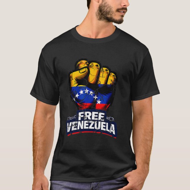 T-shirt Venezuela Flag Venezuela Libre 2026  (Devant)